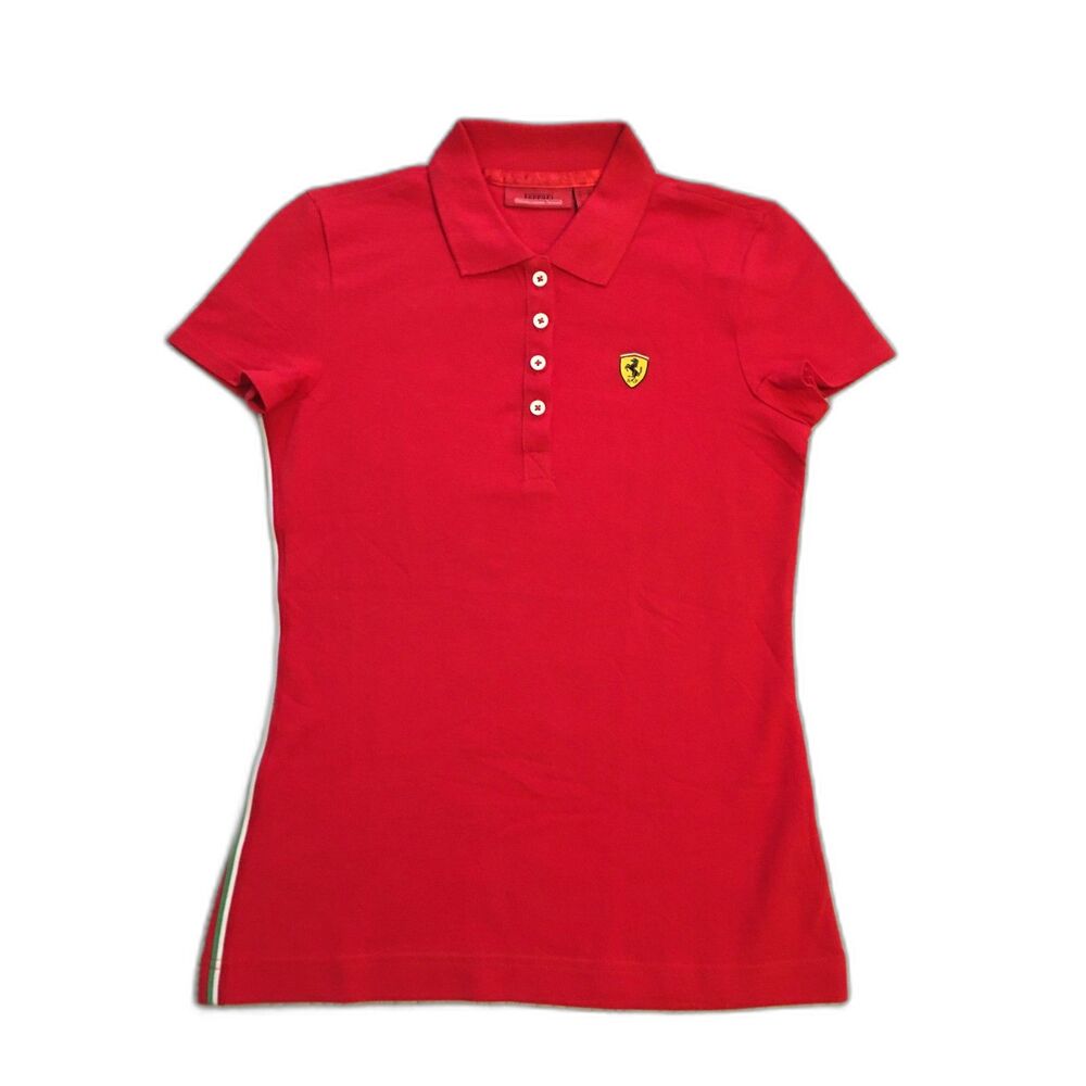 AUTHENTIC - FERRARI "SCUDERIA" POLO STYLE T-SHIRT - SIZE XS